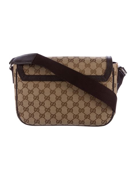 black sling bag gucci|Gucci brown canvas crossbody bag.